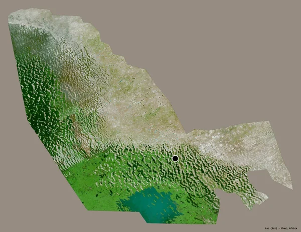 Form Lac Regionen Tchad Med Sin Huvudstad Isolerad Solid Färg — Stockfoto