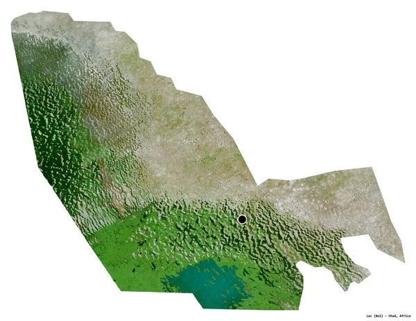 Form Lac Regionen Tchad Med Huvudstaden Isolerad Vit Bakgrund Satellitbilder — Stockfoto