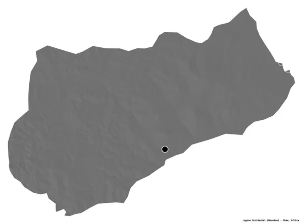 Bentuknya Logone Occidental Wilayah Chad Dengan Ibukotanya Terisolasi Dengan Latar — Stok Foto