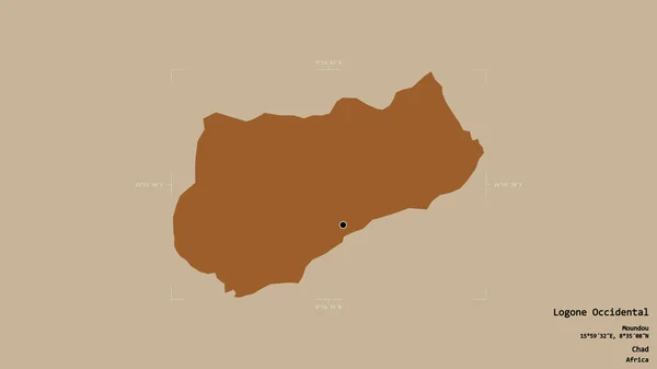 Área Logone Occidental Región Chad Aislada Sobre Fondo Sólido Una — Foto de Stock