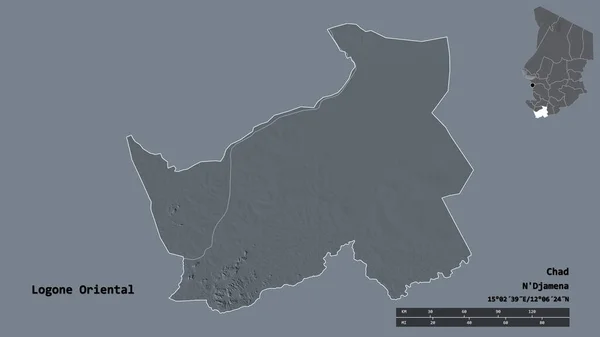 Forma Logone Oriental Región Chad Con Capital Aislada Sobre Fondo —  Fotos de Stock