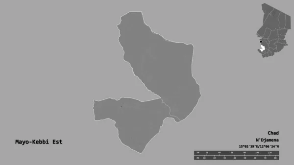 Formen Til Mayo Kebbi Est Regionen Tsjad Med Hovedstad Isolert – stockfoto