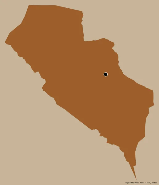 乍得西部Mayo Kebbi地区的形状 其首都为单色背景 图形纹理的组成 3D渲染 — 图库照片