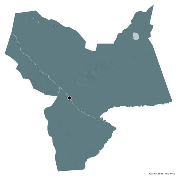 Çad Başkenti Moyen Chari Nin Beyaz Arka Planda Izole Edilmiş — Stok fotoğraf