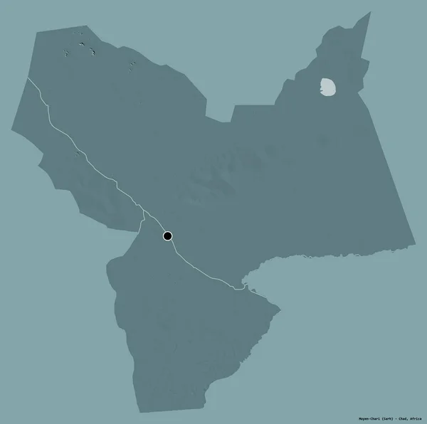 Form Moyen Chari Regionen Tchad Med Sin Huvudstad Isolerad Solid — Stockfoto