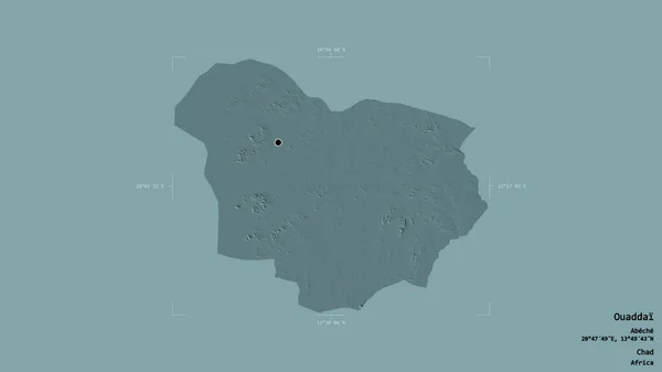 Área Ouaddai Região Chade Isolada Fundo Sólido Uma Caixa Delimitadora — Fotografia de Stock