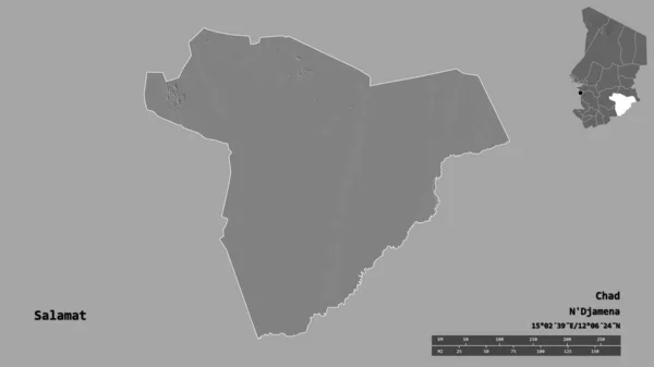 Gestalt Von Salamat Region Tschad Mit Seiner Hauptstadt Isoliert Auf — Stockfoto