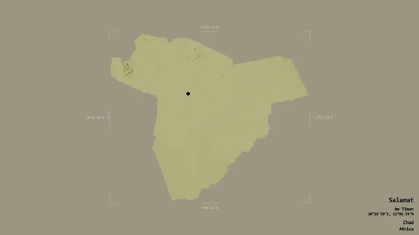 Zona Salamat Región Chad Aislada Sobre Fondo Sólido Una Caja — Foto de Stock