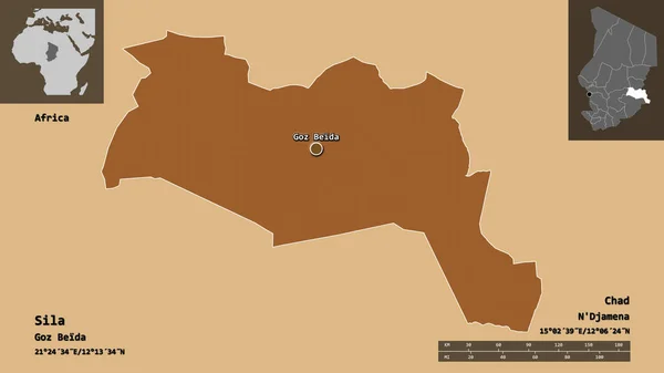 Sila Region Des Tschad Und Seine Hauptstadt Entfernungsskala Vorschau Und — Stockfoto