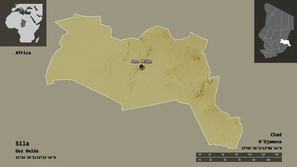 Sila Region Des Tschad Und Seine Hauptstadt Entfernungsskala Vorschau Und — Stockfoto