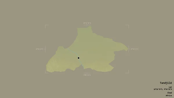 Obszar Tandjile Region Czadu Odizolowany Solidnym Tle Georeferencyjnym Polu Granicznym — Zdjęcie stockowe