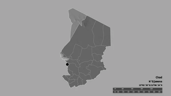 Vyprahlý Tvar Čadu Hlavním Městem Hlavní Regionální Divizí Odděleným Územím — Stock fotografie