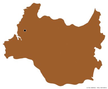 Beyaz arka planda başkenti izole edilmiş, Şili 'nin Los Rios bölgesi. Desenli dokuların bileşimi. 3B görüntüleme