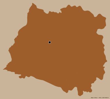 Şili 'nin Maule bölgesi, başkenti katı renk arkaplanı ile izole edilmiştir. Desenli dokuların bileşimi. 3B görüntüleme
