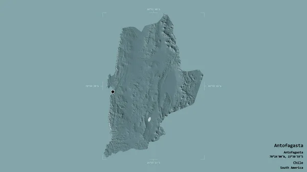 Área Antofagasta Región Chile Aislada Sobre Fondo Sólido Una Caja —  Fotos de Stock