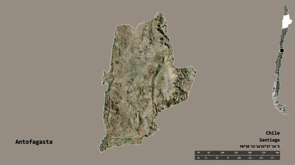 Форма Антофагасты Региона Чили Столицей Изолированной Прочном Фоне Дистанционный Масштаб — стоковое фото