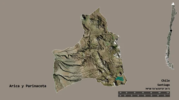 Form Arica Parinacota Regionen Chile Med Dess Huvudstad Isolerad Solid — Stockfoto