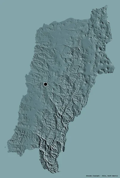 Form Der Atacama Region Von Chile Mit Seiner Hauptstadt Isoliert — Stockfoto