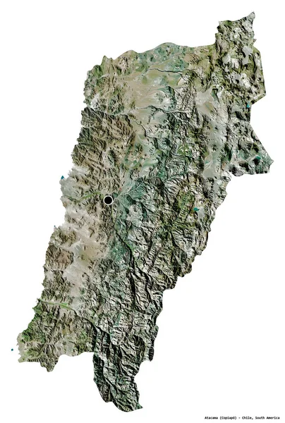 Form Der Atacama Region Von Chile Mit Seiner Hauptstadt Isoliert — Stockfoto