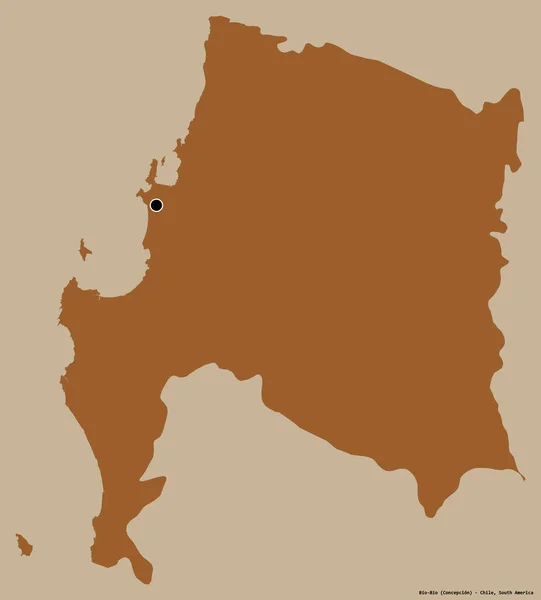 チリの領域であるバイオバイオの形で その首都は固体色の背景に隔離されています パターン化されたテクスチャの構成 3Dレンダリング — ストック写真