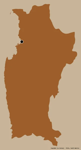 Forme Coquimbo Région Chili Avec Capitale Isolée Sur Fond Couleur — Photo