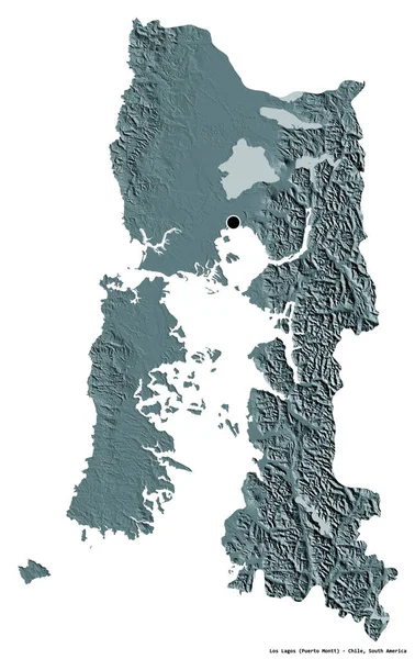 Σχήμα Του Λος Λάγος Περιοχή Της Χιλής Πρωτεύουσα Απομονωμένη Λευκό — Φωτογραφία Αρχείου