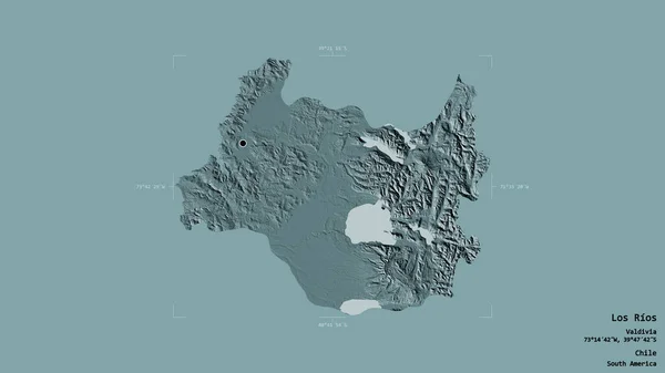 Район Лос Риос Область Чили Изолирован Твердом Фоне Геометрической Коробке — стоковое фото