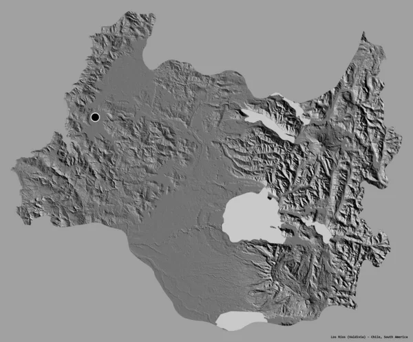 Vorm Van Los Rios Regio Van Chili Met Hoofdstad Geïsoleerd — Stockfoto