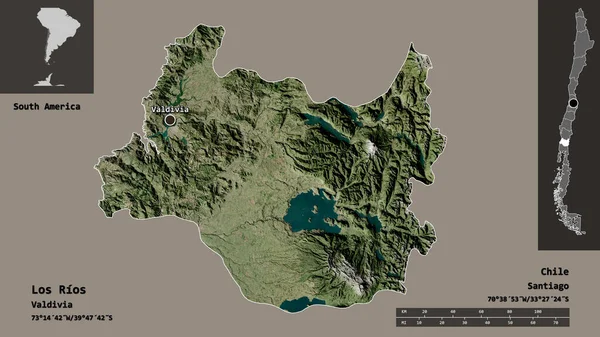 Σχήμα Los Rios Περιοχή Της Χιλής Και Την Πρωτεύουσα Της — Φωτογραφία Αρχείου
