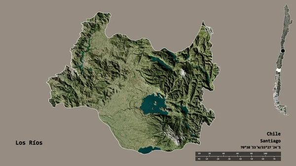 Forma Los Rios Regione Del Cile Con Sua Capitale Isolata — Foto Stock