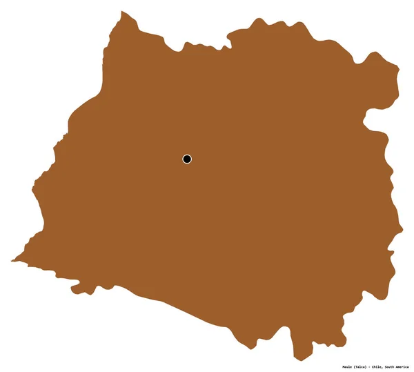 智利马勒地区的形状 其首都被白色背景隔离 图形纹理的组成 3D渲染 — 图库照片