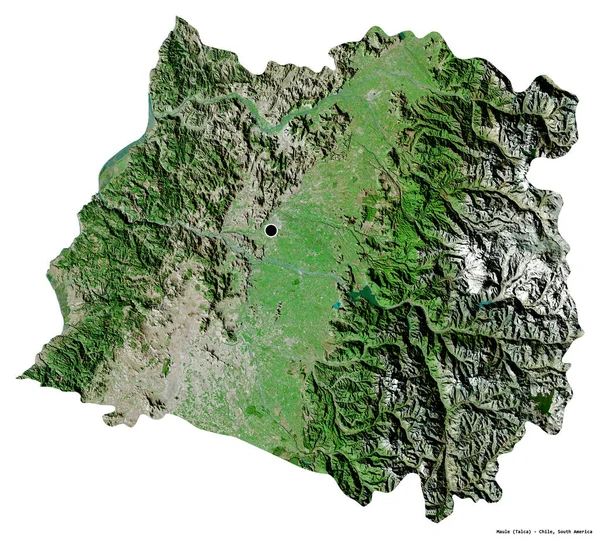 Forma Maule Regione Del Cile Con Sua Capitale Isolata Sfondo — Foto Stock