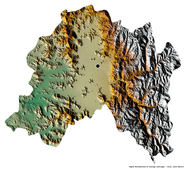 Σχήμα Της Περιφέρειας Metropolitana Santiago Περιοχή Της Χιλής Την Πρωτεύουσά — Φωτογραφία Αρχείου