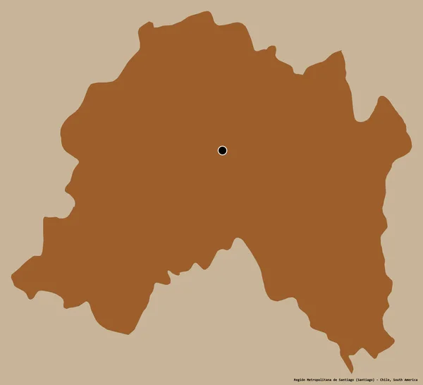 Kształt Regionu Metropolitana Santiago Region Chile Stolicą Odizolowaną Solidnym Tle — Zdjęcie stockowe