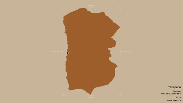 Περιοχή Tarapaca Περιοχή Της Χιλής Απομονωμένη Στέρεο Υπόβαθρο Ένα Γεωγραφικό — Φωτογραφία Αρχείου