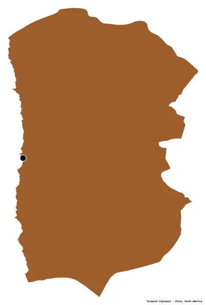 Σχήμα Tarapaca Περιοχή Της Χιλής Την Πρωτεύουσα Της Απομονωμένη Λευκό — Φωτογραφία Αρχείου