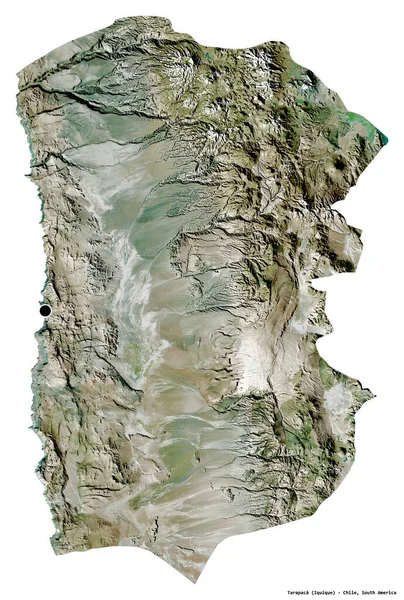 Tvar Tarapacy Oblasti Chile Hlavním Městem Izolovaným Bílém Pozadí Satelitní — Stock fotografie