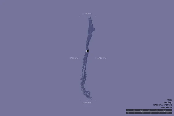 Gebiet Von Chile Isoliert Auf Einem Soliden Hintergrund Einem Georeferenzierten — Stockfoto