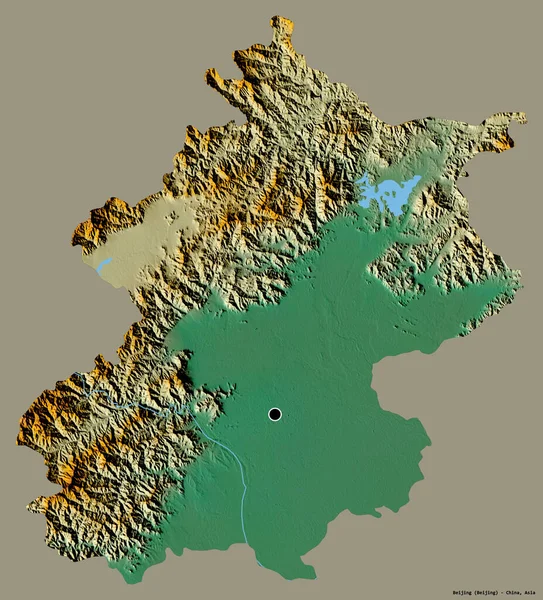 Form Peking Kinas Kommun Med Sin Huvudstad Isolerad Solid Färg — Stockfoto