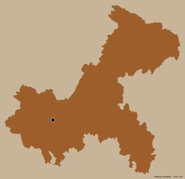 Form Chongqing Kommun Kina Med Sin Huvudstad Isolerad Solid Färg — Stockfoto