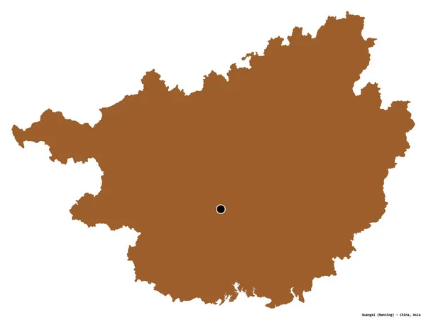 Форма Гуансі Автономна Область Китаю Столицею Ізольованою Білому Тлі Склад — стокове фото