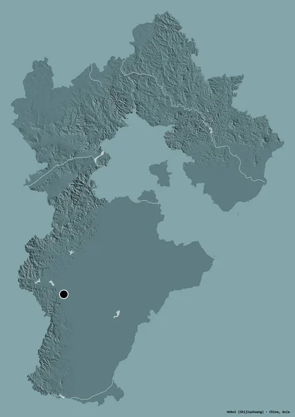 Form Hebei Provinsen Kina Med Sin Huvudstad Isolerad Solid Färg — Stockfoto