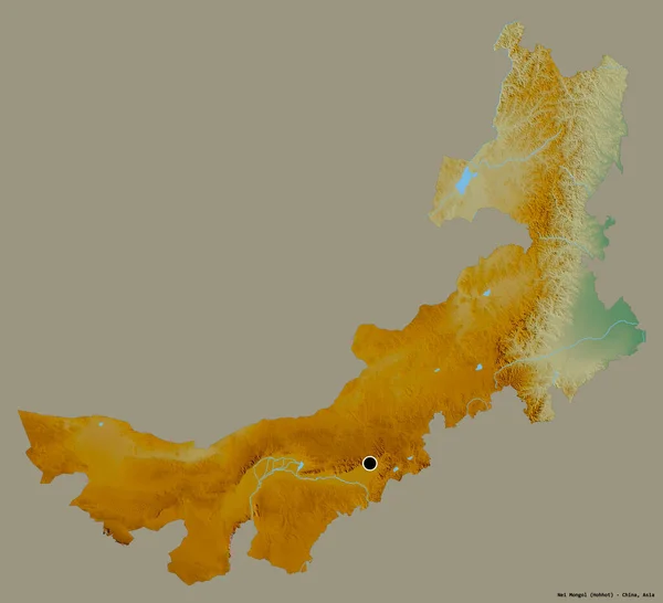 Forma Nei Mongol Región Autónoma China Con Capital Aislado Sobre —  Fotos de Stock