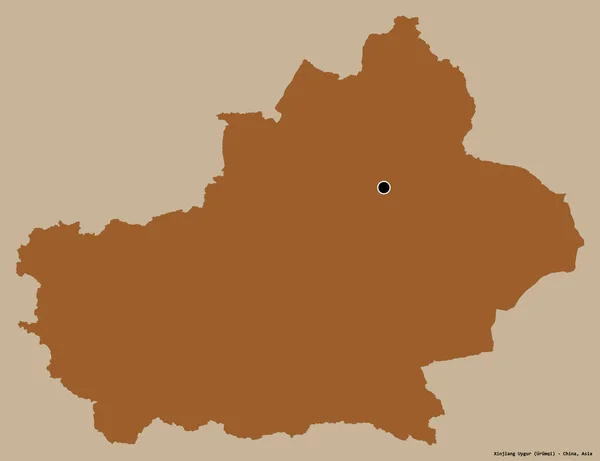 Form Xinjiang Uygur Autonom Region Kina Med Sin Huvudstad Isolerad — Stockfoto