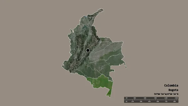 Forma Desnaturalizada Colombia Con Capital División Regional Principal Área Separada — Foto de Stock