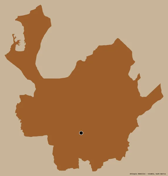コロンビアの首都アンティオキアの形は しっかりとした色の背景に隔離されています パターン化されたテクスチャの構成 3Dレンダリング — ストック写真