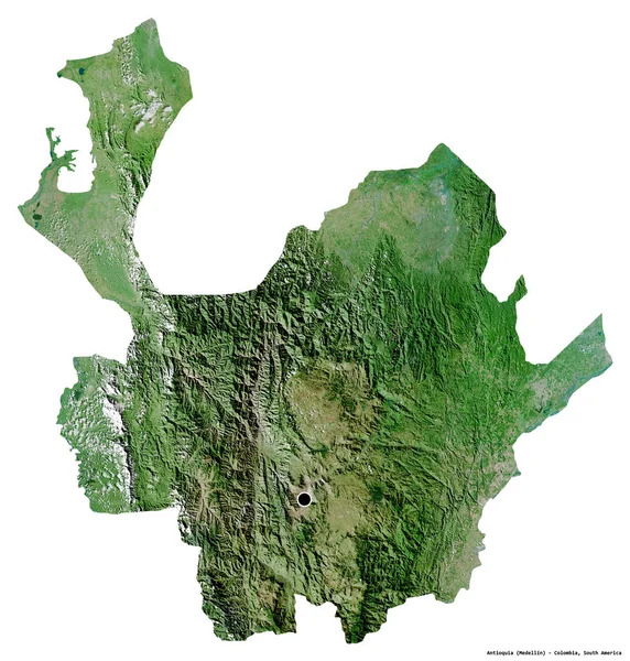 Forma Antioquia Dipartimento Della Colombia Con Sua Capitale Isolata Sfondo — Foto Stock