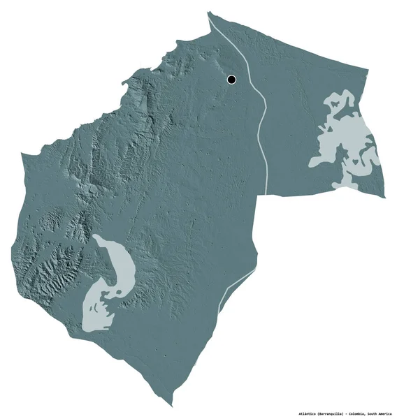 Forme Atlantico Département Colombie Avec Capitale Isolée Sur Fond Blanc — Photo