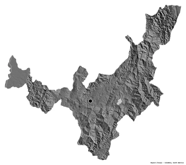 Tvar Boyacy Oddělení Kolumbie Hlavním Městem Izolovaným Bílém Pozadí Mapa — Stock fotografie