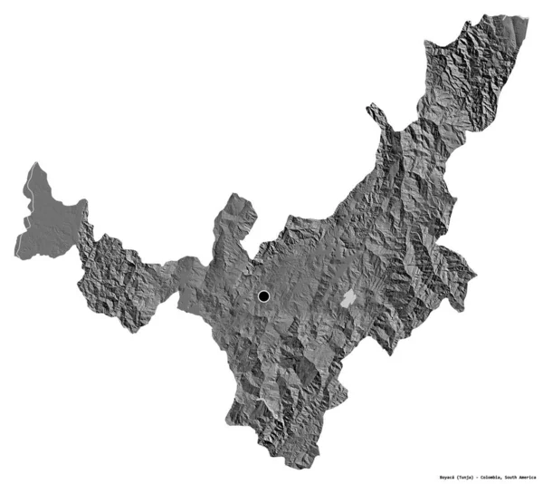 Forma Boyaca Dipartimento Della Colombia Con Sua Capitale Isolata Sfondo — Foto Stock